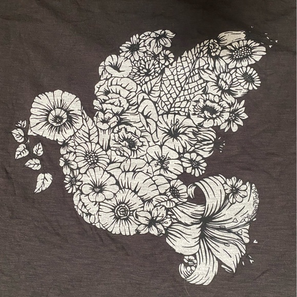 New Lauren Moshi Becca Floral Dove Tee - Picture 6 of 10